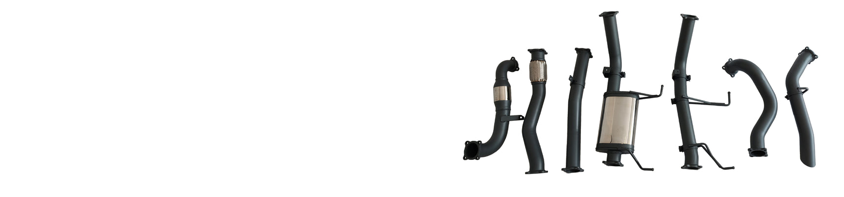 Exhaust Banner on white background, exhasut to the right